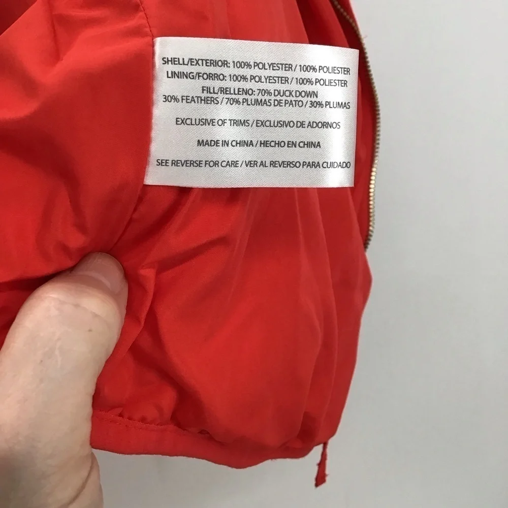 Woolrich Women’s Duck Down Puffer Vest Full Zip Insulated Pockets Red Size Med